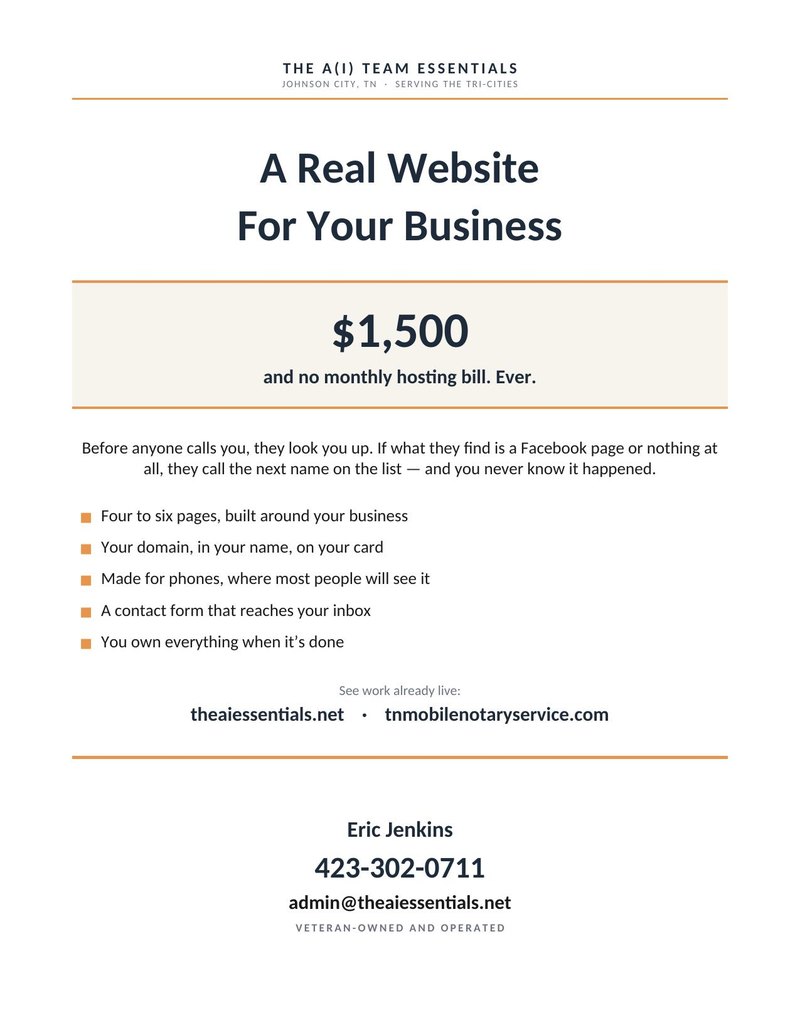 One-page website flyer